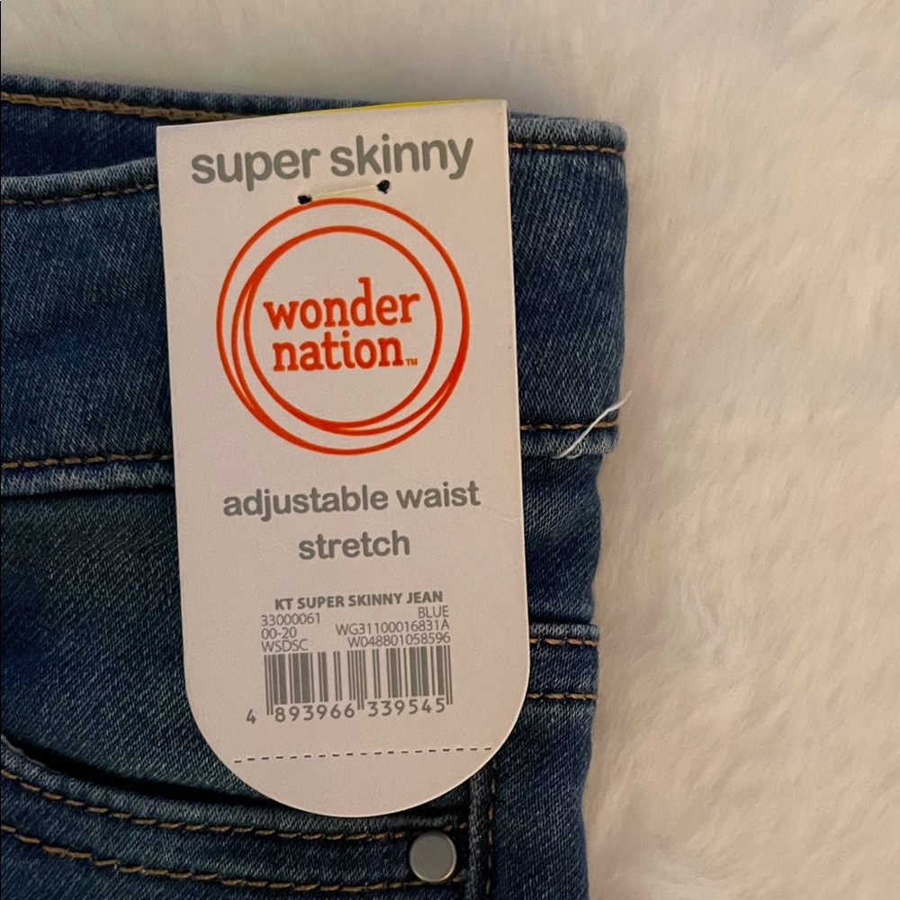 Wonder Nation BoysDark Blue Skinny Jeans SZ 7 - Picture 2 of 5